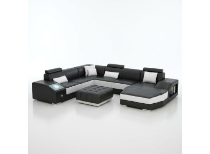 Conjunto de salón sofá de esquina sofá de cuero sofá sofá acolchado asiento esquina juego de muebles nuevo