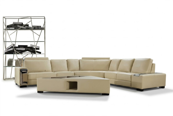 Sofá de cuero esquinero Sofá sofá Diseño Sofá Asiento Acolchado Conjunto de muebles para el hogar 2348