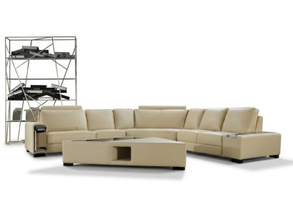 Sofá de cuero esquinero Sofá sofá Diseño Sofá Asiento Acolchado Conjunto de muebles para el hogar 2348