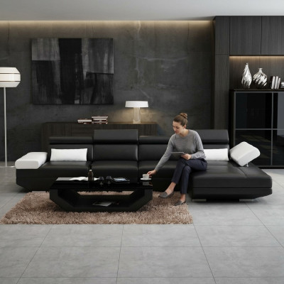 Conjunto de sofás de esquina tapizados Sofa Conjunto de sofás de cuero - AlfredC