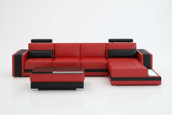 Sofá de esquina, sofá de cuero, grande XXL, en forma de U, conjunto de sofá de salón, sofá, nuevo, H2211B.