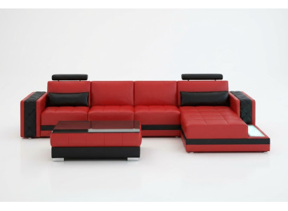 Sofá de esquina, sofá de cuero, grande XXL, en forma de U, conjunto de sofá de salón, sofá, nuevo, H2211B.