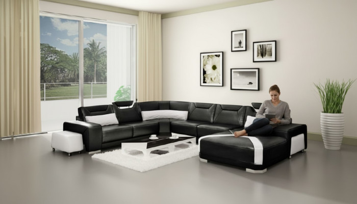 Sofá de esquina, conjunto de tapizados para salón, sofá, conjunto de asientos en forma de U, esquina de asientos PH739C.