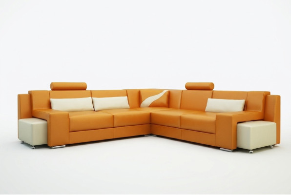Conjunto de muebles tapizados de esquina con sofá de esquina en cuero V015B.