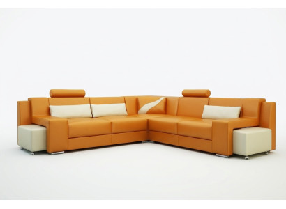 Conjunto de muebles tapizados de esquina con sofá de esquina en cuero V015B.