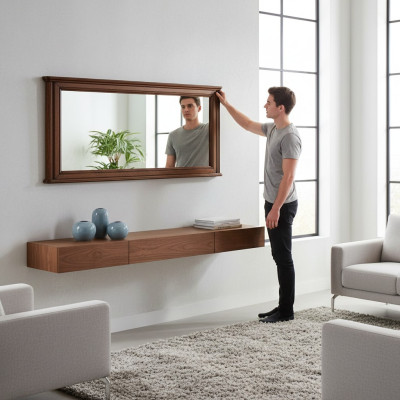 ESPEJO DE PARED ESPEJO DE MARCO DE MADERA MARCO ESPEJO RECTANGULAR DISEÑADOR Prato PR-L1