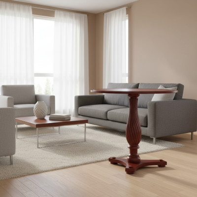 Mesa de madera maciza Mesa de madera clásica Mesa de mesa de mesa Mesa redonda Royal - Modelo ZB-3