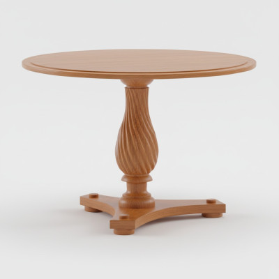 Mesa redonda clásica de madera maciza rústica, modelo ZB-4.