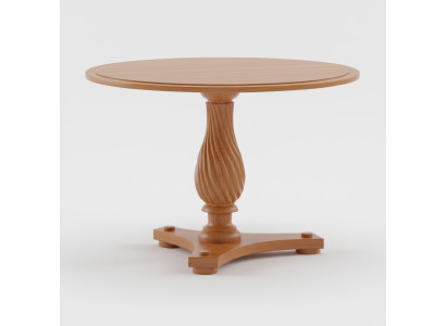 Mesa redonda clásica de madera maciza rústica, modelo ZB-4.