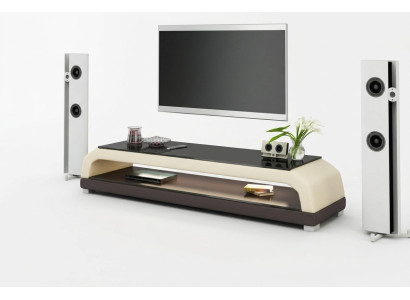 RTV Mueble de TV de cuero y vidrio, mesa de televisión Armario de TV Mesa de diseñador 6108