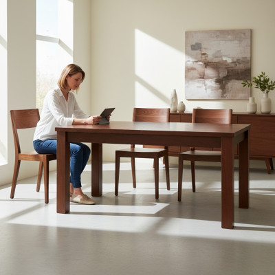Mesa Mesa de comedor Mesa de madera XXL Mesa de conferencia Extensible 80x120cm a 80x160cm.