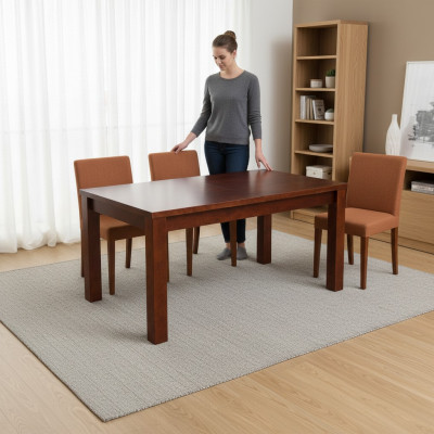 Mesa Mesa de comedor Mesa de madera XXL Mesa de conferencias 70X120cm Extensible 120X160cm
