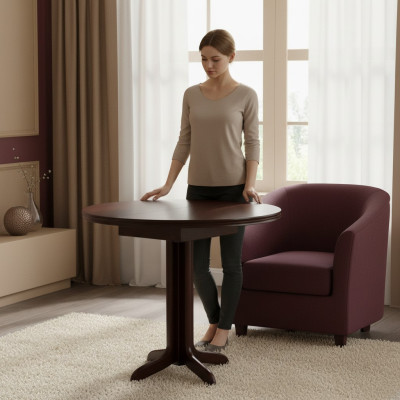 Mesa Mesa de comedor Mesa de madera XXL Mesa de conferencias Radio 90 + 35 CM