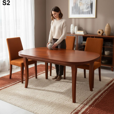 Mesa mesa de comedor mesa de madera XXL mesa de conferencia 90X200cm extensible 200X280cm