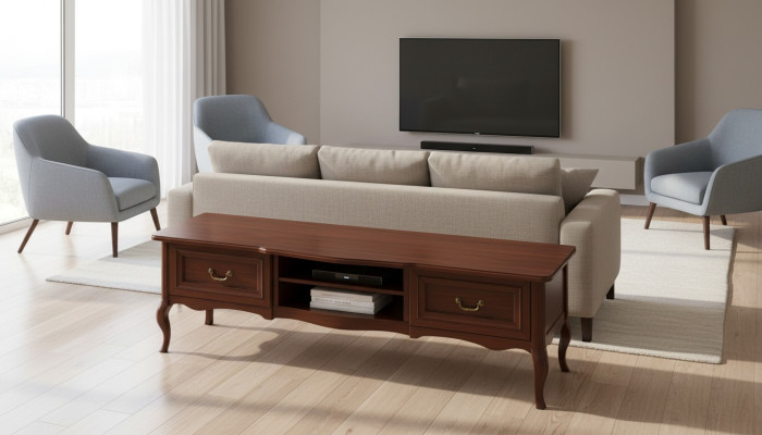 Clásico aparador de televisión de madera real, tablero de cómoda armario, cómodas nuevos PR-RTV-D