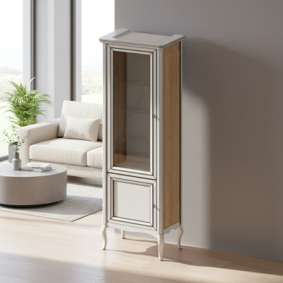 Armario de madera maciza de verdad Clásico vitrina Modelo de armario vitrina PR-W 1-2