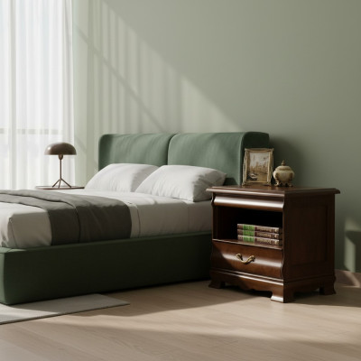 Clásica mesita de noche sólida consola estantes dormitorio N-SzN.