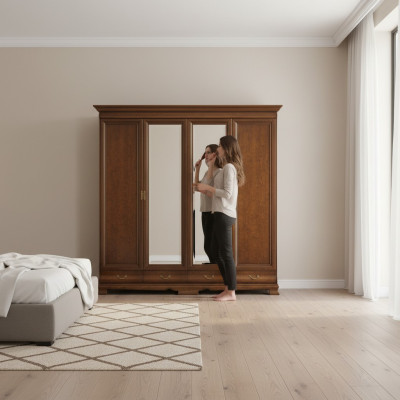 Armario clásico de madera armario armario de pared armario ropero