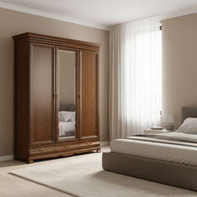 Clásico armario mueble armario armario de ropa armario de madera - Modelo N-3D