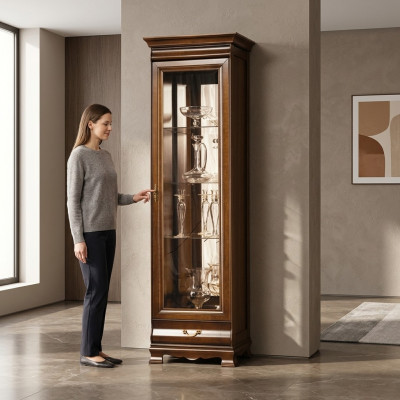 Vitrina clásica Armario de vitrina Armario de vitrinas Mueble de almacenamiento Pared de armario - Modelo N-W1-2