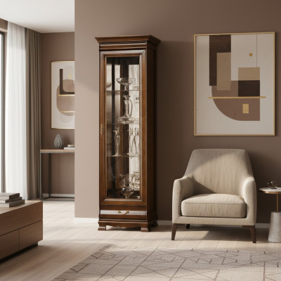 Vitrina clásica Armario de vitrina Armario de vitrinas Mueble de almacenamiento Pared de armario - Modelo N-W1-2