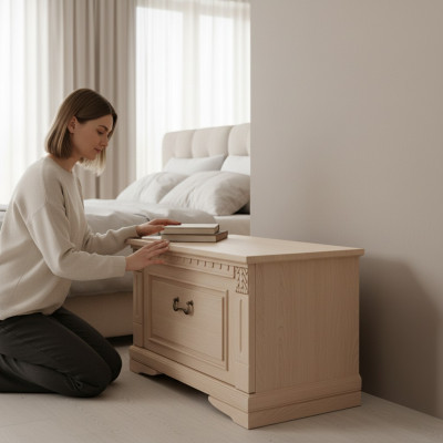 Mesitas de noche clásicas Mesita de noche Consolas de noche Mesa de madera maciza Estilo colonial