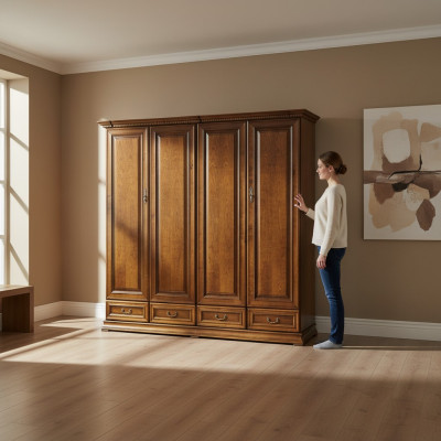 Clásicos armarios de madera armario pared de armario Muebles italianos Ropa