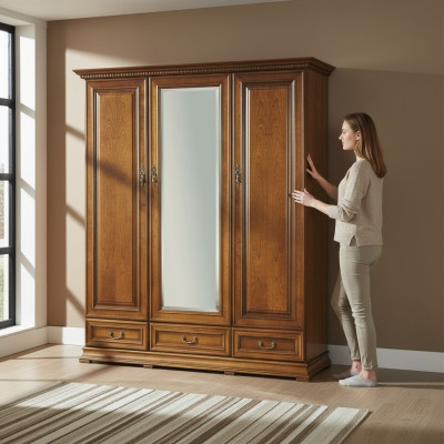 Clásico armario Armario Mueble ropero Macizo Nuevo Italia R-3D