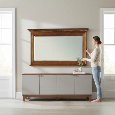 Espejo de pared clásico con marco de madera estilo antiguo Espejo Nuevo Muebles italianos