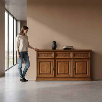 Cómoda clásica Armario aparador de muebles italianos macizos R-K3 de nuevo