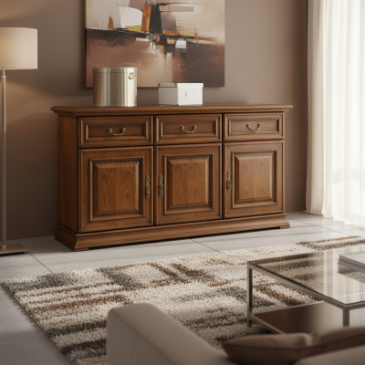 Cómoda clásica Armario aparador de muebles italianos macizos R-K3 de nuevo