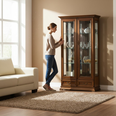 Clásico vitrina armario de cristal sólido vitrina vitrinas nuevo R-W3