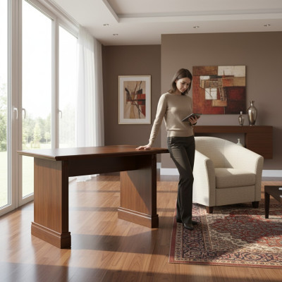 Mesa auxiliar clásica Mesa Oficina principal Mesa de madera Escritorio Rústico BA-18