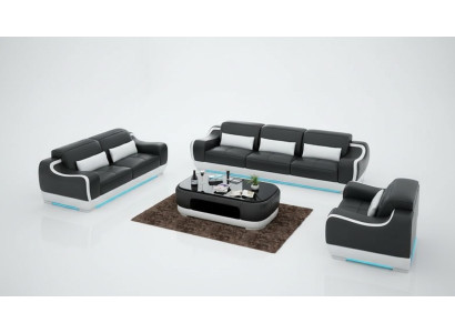 Sofá de cuero Couch Conjunto de sala de estar de 3+2+1 plazas G8025D