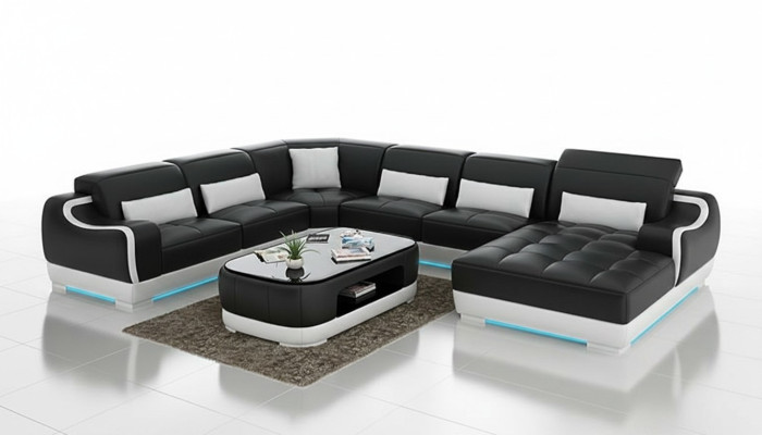 Sofá de cuero tapizado esquinero conjunto de sofás para sala de estar sofá G8025.