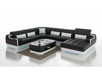 Sofá de cuero tapizado esquinero conjunto de sofás para sala de estar sofá G8025.