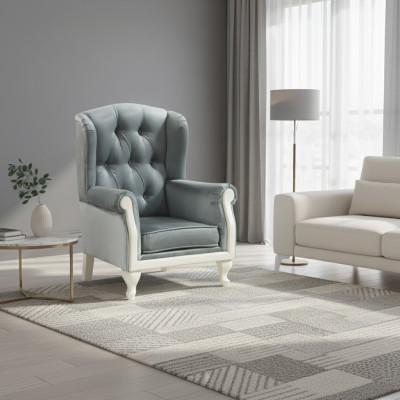Chesterfield sillón orejero sillón tapizado sofá de televisión de oficina cuero textil