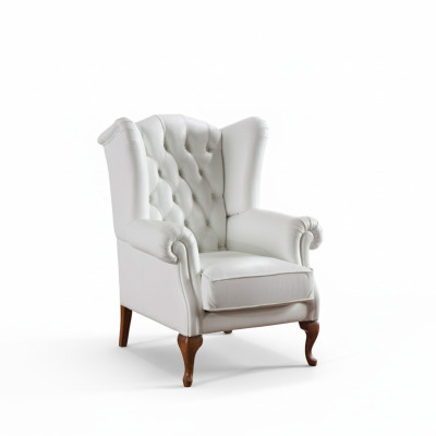 Chesterfield sillón orejero sillón tapizado oficina sofá de televisión de cuero genuino CL-F3
