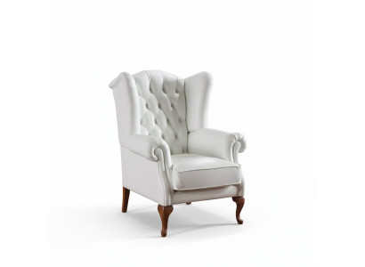 Chesterfield sillón orejero sillón tapizado oficina sofá de televisión de cuero genuino CL-F3