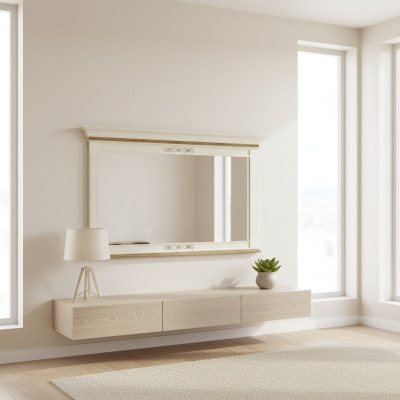 Espejo con marco de madera Gran espejo de pared Espejo de diseñador clásico - Modelo FL-L2