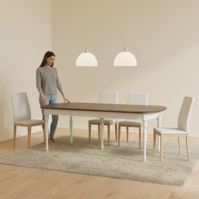 Gran mesa Mesa de comedor Mesa de madera Mesa de conferencia Extensible 290 cm Modelo FL-S1