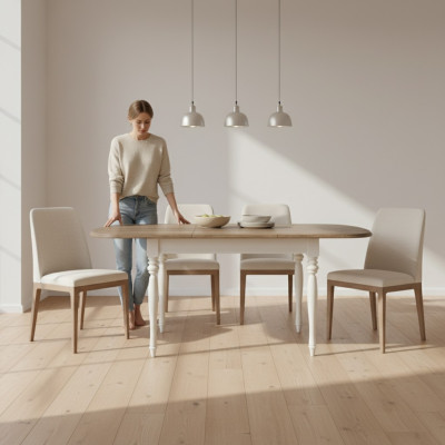 Gran mesa Mesa de comedor Mesa de madera Mesa de conferencia Extensible 190 cm Modelo FL-S2