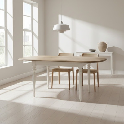 Gran mesa Mesa de comedor Mesa de madera Mesa de conferencia Extensible 190 cm Modelo FL-S2