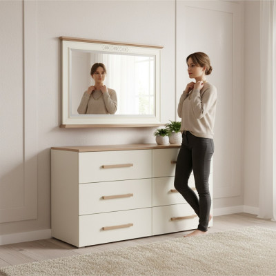 Espejo marco de madera Espejo de pared grande Espejo clásico de diseño Modelo FL-L3