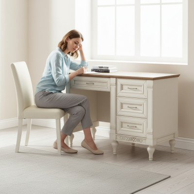 Muebles de oficina clásicos de escritorio, mesa de oficina, escritorios de jefe de oficina, madera maciza FL-T.