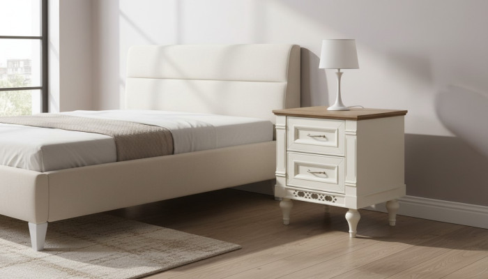 Mesa de noche clásica mesita de noche maciza consola estante dormitorio FL-SZN