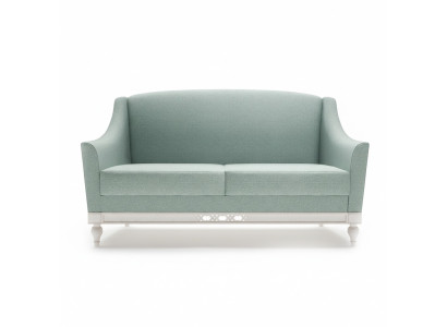 Sofá Chippendale de 2 plazas con estilo rural, sofá de tela con conjunto de madera de diseñador FL-2Siz.