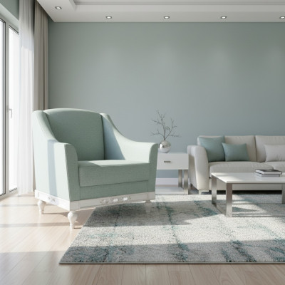 Chesterfield sillón de orejas Sillón tapizado Sofá de oficina de televisión de cuero genuino FL-1Siz