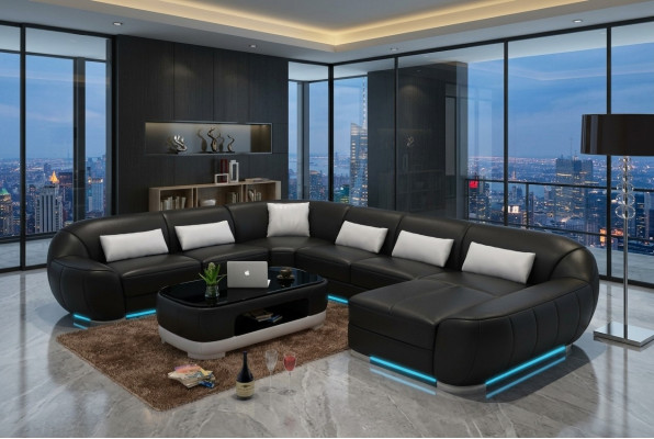 Sofá de cuero Salón Sofá modular Esquina Sofá Conjunto de esquina Diseño Sofá Moderno G8022