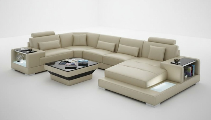 Sofá de cuero sofá sofá de esquina moderno diseño sofá G8023